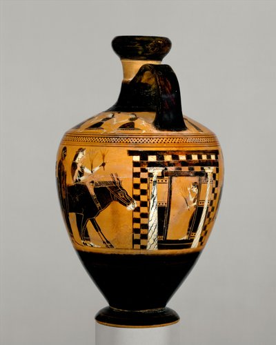 टेराकोटा लेकेथोस, c.550-530 ईसा पूर्व (टेराकोटा) द्वारा Amasis Painter