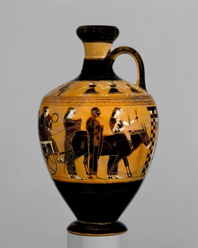 टेराकोटा लेकेथोस, c.550-530 ईसा पूर्व (टेराकोटा) द्वारा Amasis Painter