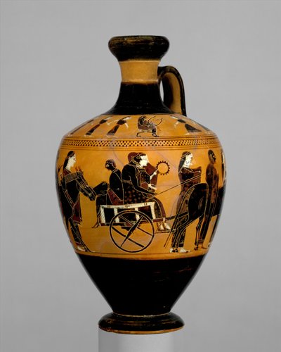 टेराकोटा लेकेथोस, c.550-530 ईसा पूर्व (टेराकोटा) द्वारा Amasis Painter