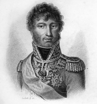 जोआचिम मूरत (1767 - 1815), फ्रांस के मार्शल, नेपल्स के राजा "फ्रांसीसी की जीत और विजय के बाद फ्रांसीसी जनरलों के चित्र" में 1818 में एम्ब्रोस टार्डियू द्वारा उत्कीर्ण। स्टेला संग्रह। द्वारा एम्ब्रोडि टार्डिउ