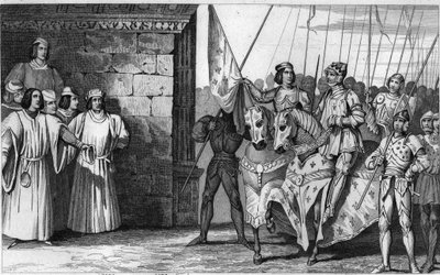 जोन ऑफ आर्क (1412-31) चार्ल्स VII (1403-61) के राज्याभिषेक की प्रतीक्षा करने के लिए 1429 में रिम्स पहुंचे - चार्ल्स VII ने कहा "विक्टोरियस" (1403-1461) - अंग्रेजों ने ऑरलियन्स में सीट बनाई, लेकिन जोन ऑफ आर्क ने सीट उठाई, ऑरलियन्स को डिलीवर किया औ द्वारा एम्ब्रोडि टार्डिउ