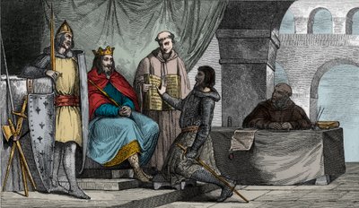 लुई II (848-79) स्टैमरर को एक कुलीन से निष्ठा की शपथ मिलती है - द्वारा एम्ब्रोडि टार्डिउ