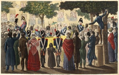 लुई XVIII (1755-1824) को कोंडे की सेना द्वारा 1814 में पेरिस के प्रति वफादार विषयों की एक छोटी संख्या के बीच राजा घोषित किया गया था (बहाली) - 1825 में एम्ब्रोइस टार्डियू द्वारा डिजाइन और उत्कीर्ण किया गया था। द्वारा एम्ब्रोडि टार्डिउ