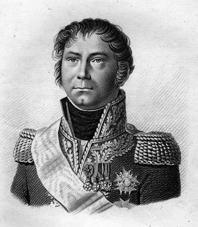 जनरल बेकर का पोर्ट्रेट, जो 1815 में नेपोलियन I को 100 दिनों के बाद सेंट हेलेना के लिए अपने बोर्डिंग के स्थान पर ले गए थे। 1818 में एम्ब्रोज़ टार्डियू द्वारा उकेरा गया। स्टेला संग्रह द्वारा एम्ब्रोडि टार्डिउ