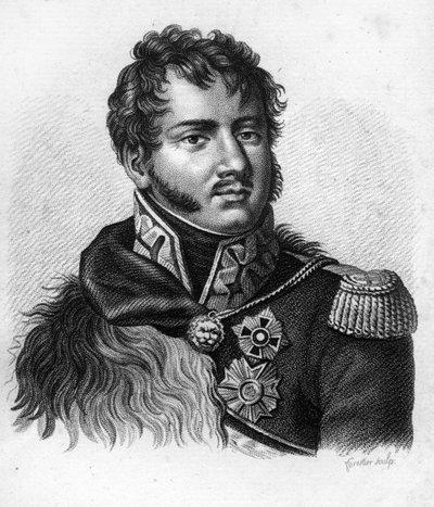 प्रिंस जोसेफ (जोज़ेफ़) एंटोनी पोनियातोव्स्की (1763-1813), पोलिश अधिकारी, साम्राज्य के मार्शल। "" फ्रांसीसी की जीत और विजय के बाद फ्रांसीसी जनरलों के चित्र ""। 1818 में एम्ब्रोज़ टार्डियू द्वारा उकेरा गया। स्टेला संग्रह। द्वारा एम्ब्रोडि टार्डिउ