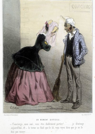 एक कठिन क्षण (किराया) - चाम द्वारा "" मेडेलिन्स "" में, v.1870-1880 द्वारा Amedee de Noe (चाम)