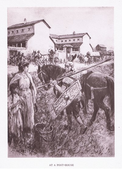 एक पोस्ट हाउस में, रोमन सैनिक, 1928 से चित्रण द्वारा अमेदी फॉरेस्टियर