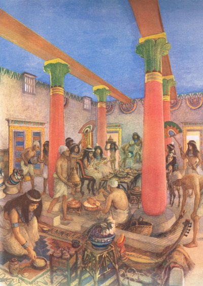 मैकमिलन स्कूल के पोस्टर, c.1950-60s से मिस्र में घरेलू जीवन द्वारा अमेदी फॉरेस्टियर