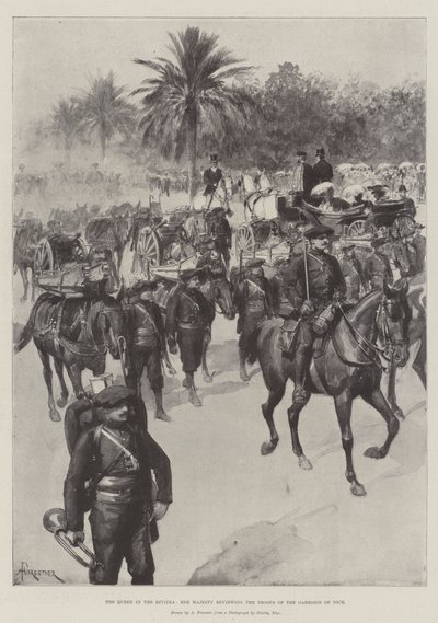 रिवेरा में रानी, महारानी ने गैरीसन ऑफ नीस के सैनिकों की समीक्षा की द्वारा Amedee Forestier
