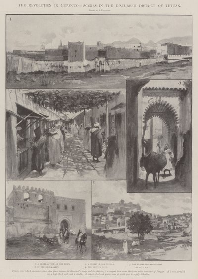 मोरक्को में क्रांति, टेटुआन के अशांत जिले में दृश्य द्वारा अमेदी फॉरेस्टियर