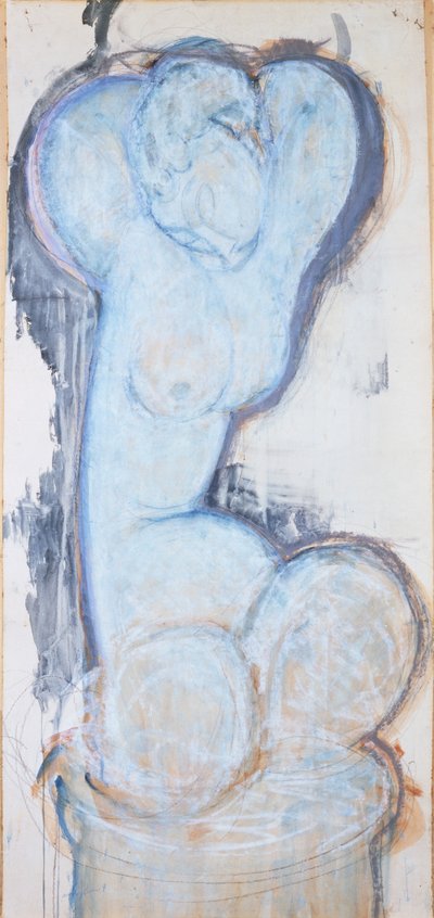 Caryatid, c.1914 (कागज पर गऊआ, कैनवास और पैनल पर रखा गया) द्वारा एमेडियो मोदिग्लिआनी