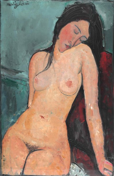 महिला नग्न, सी। 1916। द्वारा Amedeo Modigliani