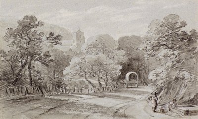 ए कंट्री रोड, हेस्टिंग्स, c.1803 (चॉक) द्वारा अमेलिया लोंग