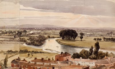 नयनाभिराम लैंडस्केप दृश्य, c.1804 (जल रंग) द्वारा अमेलिया लोंग