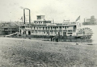 सेंट लुइस में स्टर्न-व्हीलर 'यूएस ओलियंडर', c.1880 (b/w फोटो) द्वारा अमेरिकी अमेरिकी