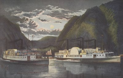 हडसन पर एक रात - दिन के उजाले में, पब के माध्यम से। 1864, करियर और इवेस द्वारा अमेरिकी स्कूल