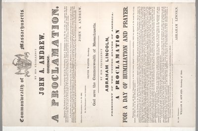28 जुलाई 1864 को अपमान और प्रार्थना के दिन के लिए एक उद्घोषणा द्वारा अमेरिकी स्कूल