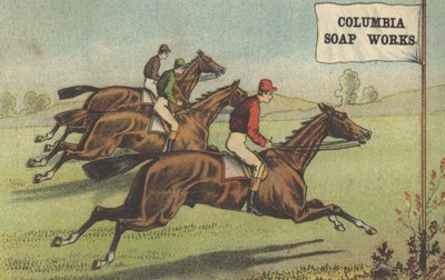 कोलंबिया साबुन वर्क्स के लिए विज्ञापन, c.1880 द्वारा अमेरिकी स्कूल