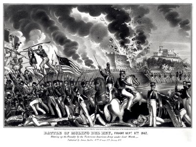 मोलिनो डेल रे की लड़ाई, 8 सितंबर 1847, पब से लड़ी। जेम्स बैली द्वारा, 1848 (उत्कीर्णन) (बंडल फोटो) द्वारा अमेरिकी स्कूल