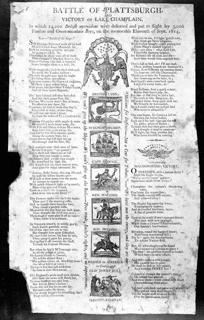 1812 के युद्ध से व्यापक, प्लैटसबर्ग की लड़ाई की विशेषता और लेक चंपलेन पर विजय (प्रिंट) द्वारा अमेरिकी स्कूल