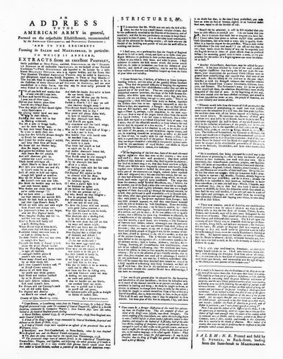 अमेरिकी सेना, सलेम, 1775 (प्रिंट) के लिए एक पते के साथ व्यापक द्वारा अमेरिकी स्कूल