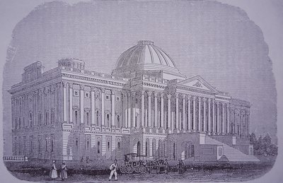 कैपिटल बिल्डिंग, वाशिंगटन डीसी, यूएसए, c.1848 (उत्कीर्णन) द्वारा अमेरिकी स्कूल