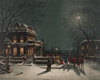 क्रिसमस की पूर्व संध्या, c.1890 द्वारा अमेरिकी स्कूल