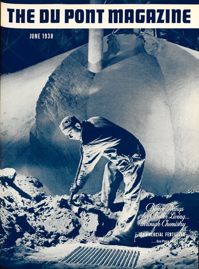 वाणिज्यिक उर्वरक, ड्यूपॉन्ट पत्रिका का फ्रंट कवर, जून 1938 द्वारा अमेरिकी स्कूल