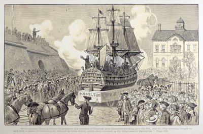 कांग्रेस की परेड और समारोह, c.1790 द्वारा अमेरिकी स्कूल