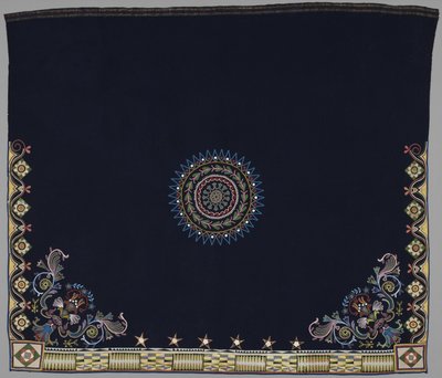 डांस ब्लैंकेट, अनिशिनाबे, डकोटा, c.1840-50 (ऊन, रेशम और मोती) द्वारा अमेरिकी स्कूल