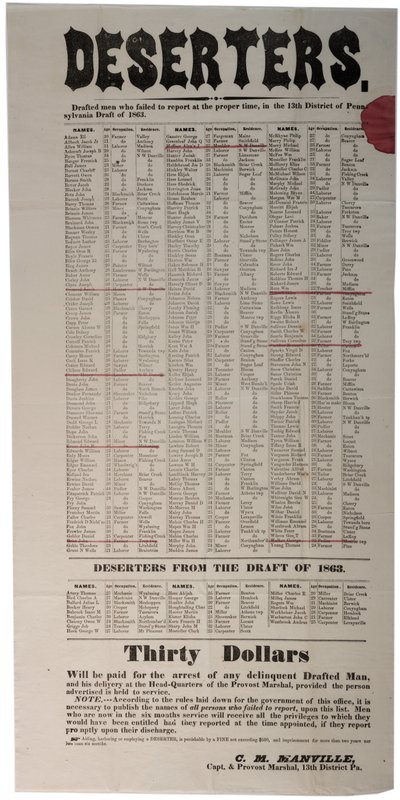 डेजर्टर्स, 1863 द्वारा अमेरिकी स्कूल