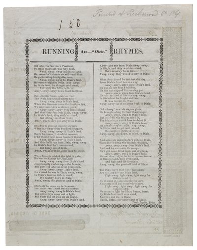 डिक्सी एक शीट चेक, 1861 के पीछे छपी द्वारा अमेरिकी स्कूल