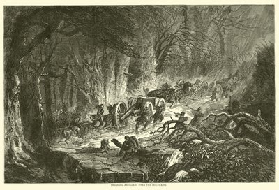 पहाड़ों पर तोपखाने को खींचते हुए, अगस्त 1863 द्वारा अमेरिकी स्कूल