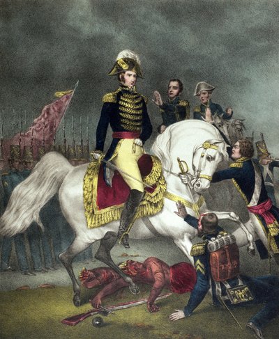 1811 में Tippecanoe की लड़ाई में जनरल विलियम हेनरी हैरिसन द्वारा अमेरिकी स्कूल