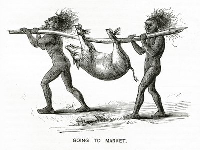 मार्केट जाना, एप्लेट्स जर्नल से चित्रण, 4 मई, 1872 द्वारा अमेरिकी स्कूल