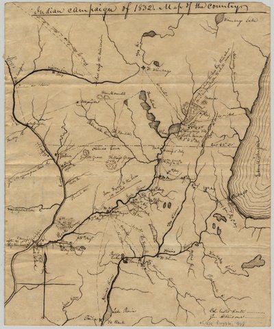 1832 का भारतीय अभियान: देश का मानचित्र, 1832 द्वारा अमेरिकी स्कूल