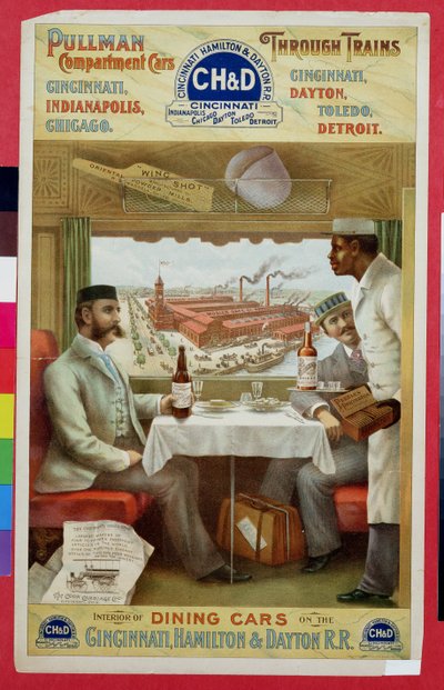 सिनसिनाटी, हैमिल्टन और डेटन रेल रोड पर डाइनिंग कारों का इंटीरियर द्वारा अमेरिकी स्कूल