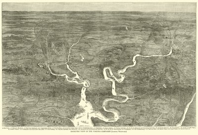 वर्जिनिया कैंपेन का आइसोमेट्रिक व्यू, लुकिंग वेस्टवर्ड, जून 1864 द्वारा American School