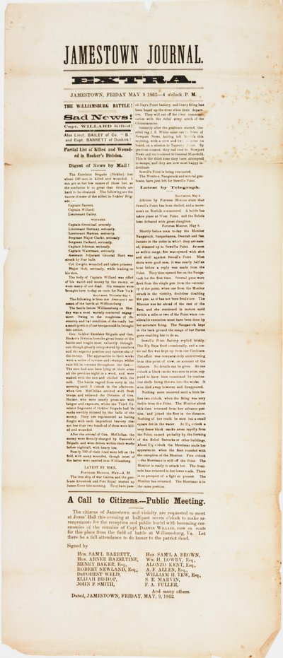 जेम्सटाउन पत्रिका अतिरिक्त, 9 मई 1862 द्वारा अमेरिकी स्कूल