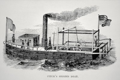 जॉन फिच (1743-98) की दूसरी स्टीमबोट द्वारा अमेरिकी स्कूल