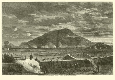 लुकआउट माउंटेन, चाटनानोगा क्रीक पर संघीय कार्यों से, नवंबर 1863 द्वारा अमेरिकी स्कूल