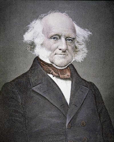 मार्टिन वैन ब्यूरन (1782-1862) (रंगीन उत्कीर्णन) द्वारा अमेरिकी स्कूल