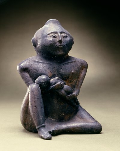 नर्सिंग-मां-पुतली की बोतल, काहोकिया संस्कृति, मिसिसिपियन अवधि, 1200-1400 (सिरेमिक) द्वारा अमेरिकी स्कूल