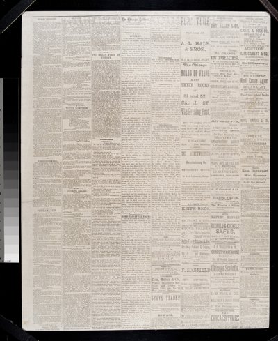 शिकागो ट्रिब्यून से पृष्ठ, 11 अक्टूबर, 1871 (अखबारी कागज) द्वारा अमेरिकी स्कूल