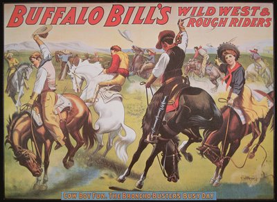 बफ़ेलो बिल का पोस्टर (1846-1917) वाइल्ड वेस्ट शो द्वारा अमेरिकी स्कूल