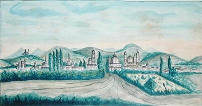 पुएब्लो, मेक्सिको (कागज पर पानी के रंग का) द्वारा अमेरिकी स्कूल