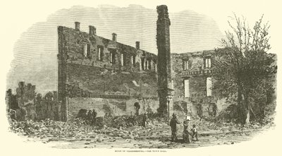 चैंबर्सबर्ग के खंडहर, टाउन हॉल, सितंबर 1864 द्वारा अमेरिकी स्कूल