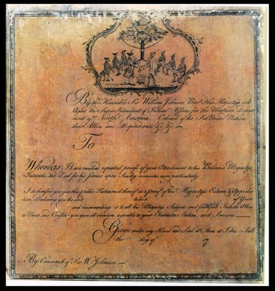 सर विलियम जॉनसन (1715-74) भारतीय प्रशंसापत्र, c.1770 (192704 भी देखें) द्वारा अमेरिकी स्कूल