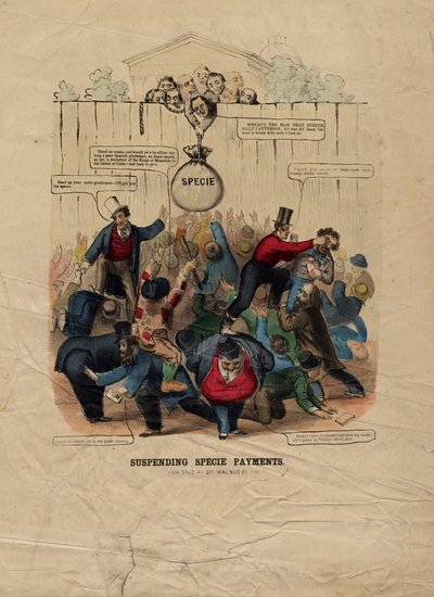 फिलाडेल्फिया में प्रकाशित सट्टे के भुगतान को निलंबित करना, सी। 1857 द्वारा अमेरिकी स्कूल