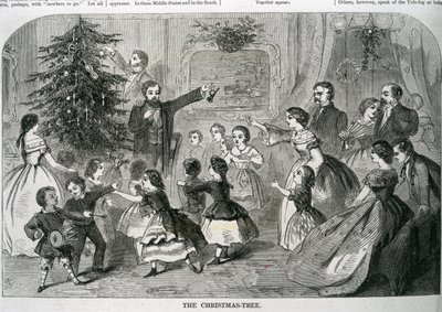 क्रिसमस ट्री, &39;हार्पर का साप्ताहिक&39;, 1870 से चित्रण द्वारा अमेरिकी स्कूल